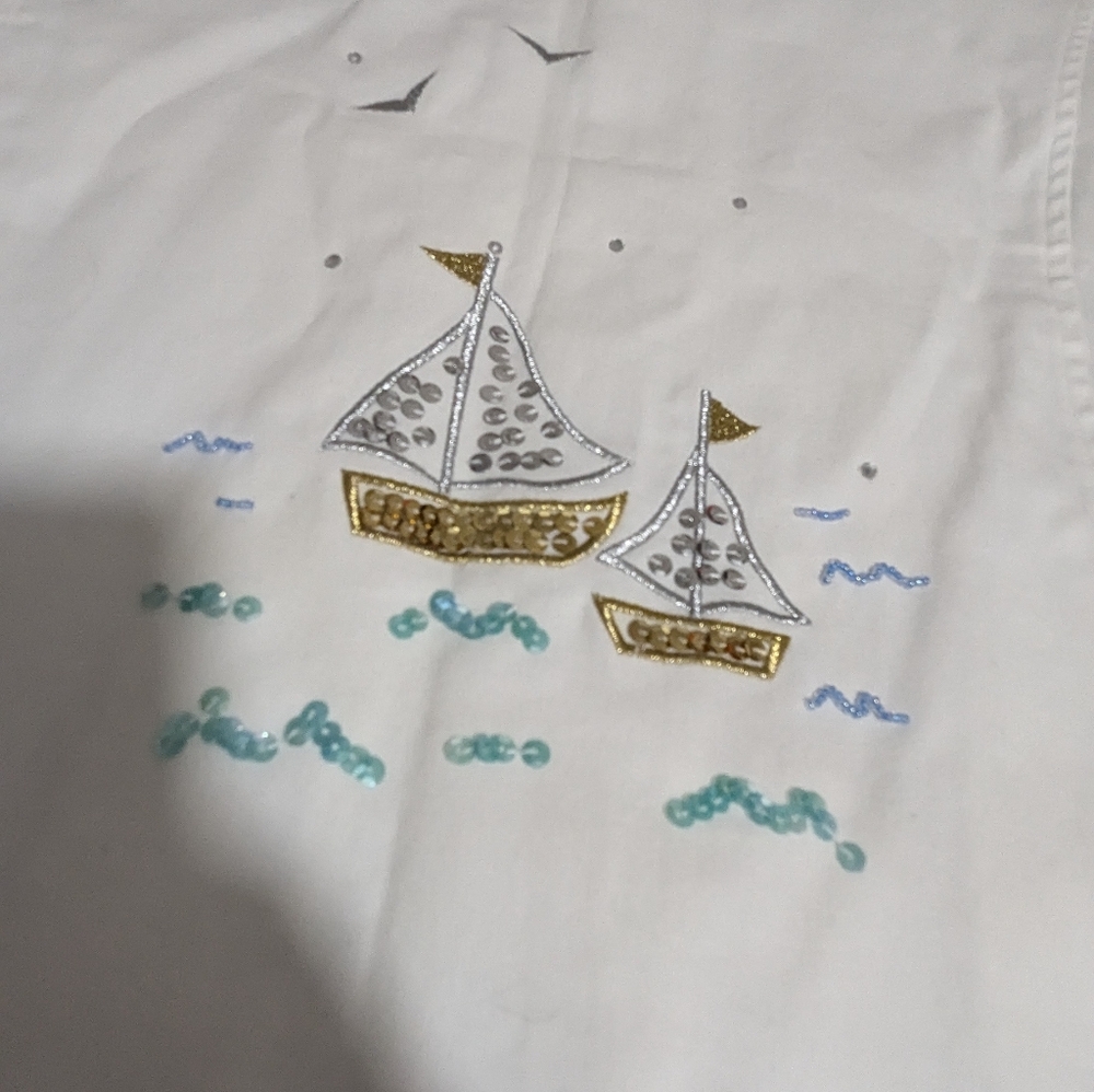 NWT Women Quacker Factory White Zip Hood XS Nautical Jacket Cotton - Picture 11 of 14